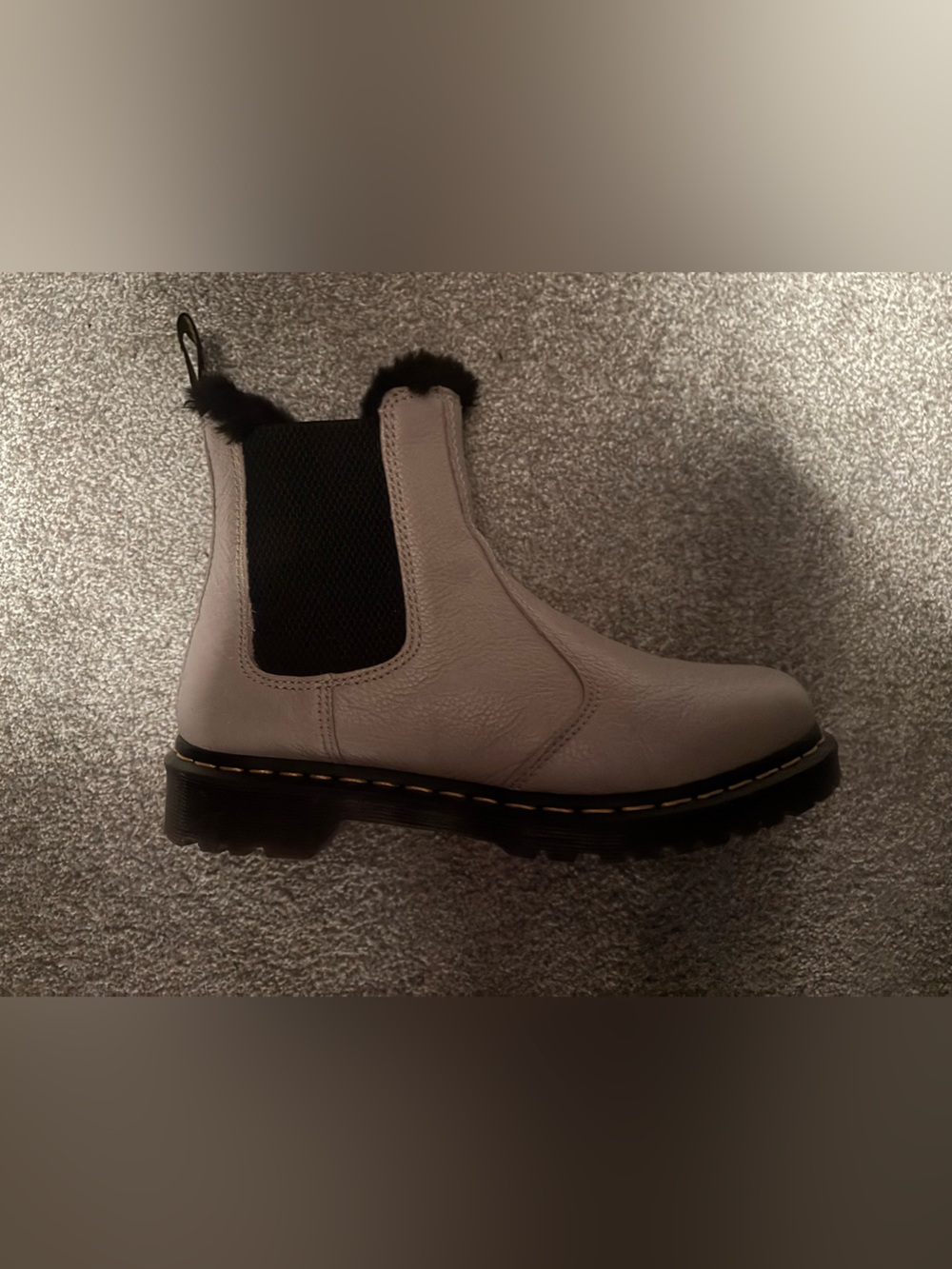 Womens Dr Martens Fur Lined Grey Chelsea Boots Size 9